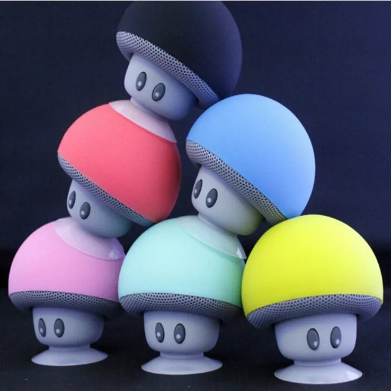 

Cartoon small mushroom head Bluetooth sound box silicon rubber sucker desktop loudspeaker portable mobile phone bracket sound