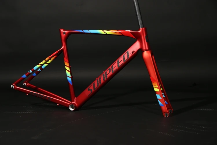 Рама для дорожного велосипеда R8000 и MARS, супер светильник, рама из сплава+ Карбоновая вилка+ гарнитура, рама для гоночного велосипеда - Цвет: Красный