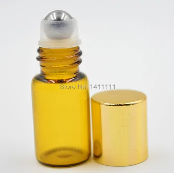 

1000PCS by DHL Free Ship 3ml Refillable Amber Brown MINI ROLL ON GLASS fragrance ESSENTIAL OIL BOTTLE Steel Metal Roller ball