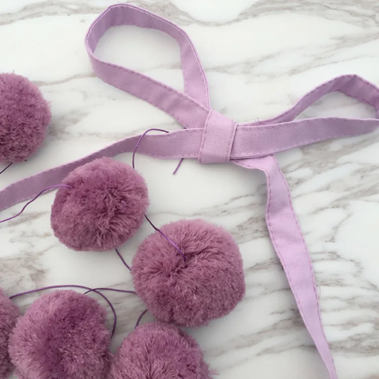 purple Милый пушистый Фон висячие украшения детская комната Игровая палатка кровать мантия декоративная витрина настенный розовый шар - Цвет: purple