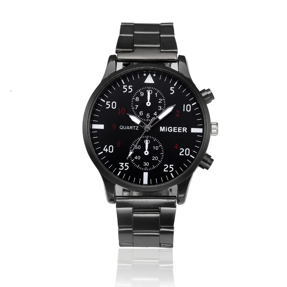 

MIGEER 2017 men's Watches Relogio masculino stainless steel Retro Design Leather Band Analog Alloy Quartz Watch Men #0725