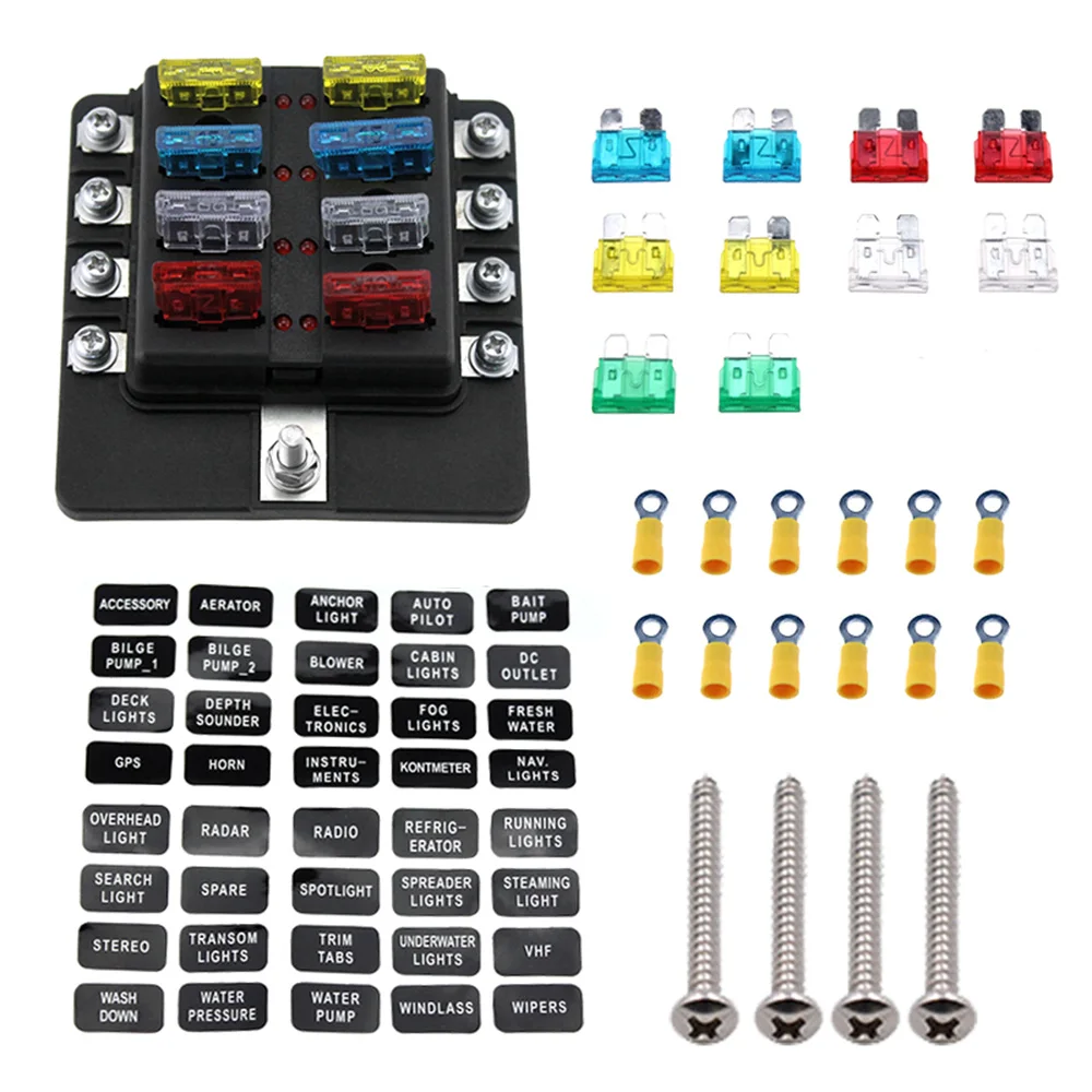 2 X 8 WAY FUSE BOX HOLDER 12VOLTS 24V STANDARD FUSE BOX HOLDER WITH COVER
