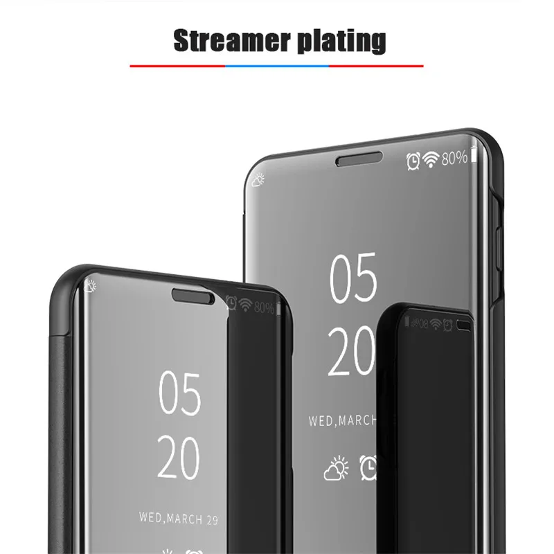 Умный зеркальный флип чехол для телефона Samsung Galaxy S10 S9 S8 S7 S6 Edge Plus S10E Прозрачный Note 9