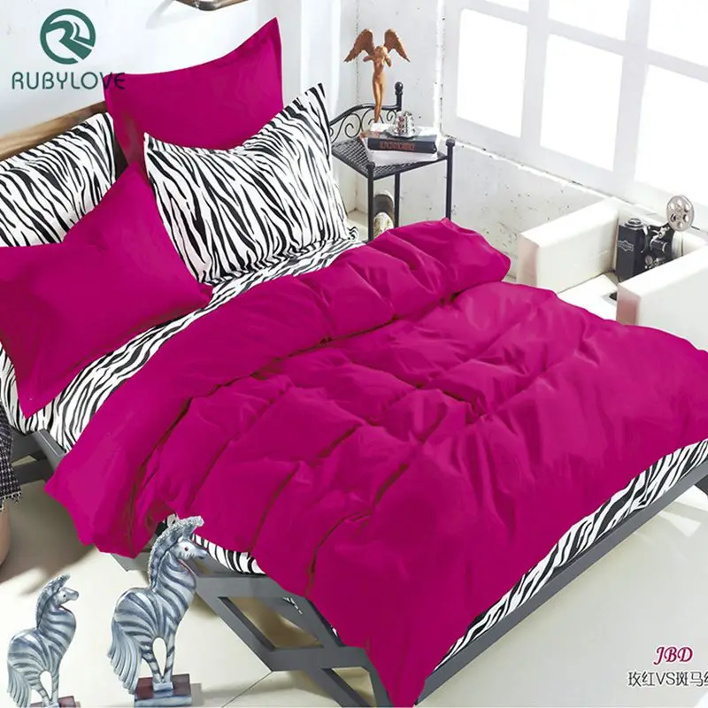 Hot Sale King Queen Ful Bedding Sets Summer Zebra Bed Sheet And
