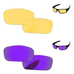 Плазменный фиолетовый и кристалл желтый 2 пары Замена оптические стёкла для коленчатого вала солнцезащитные очки женщин рамки 100% UVA и UVB