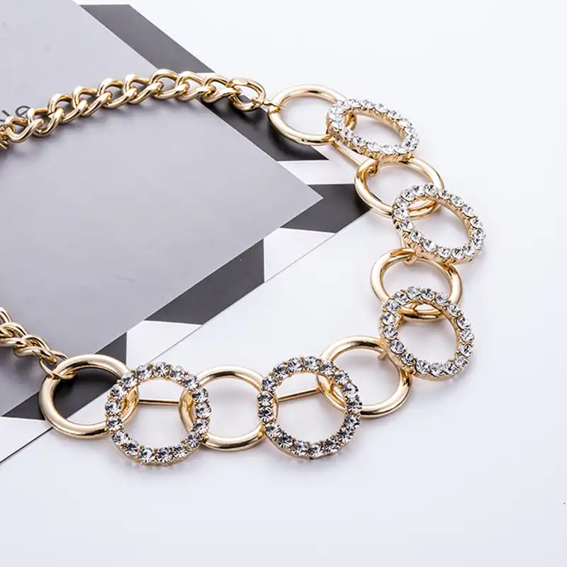 Cadena simple Oro Plata única declaración Collar gargantilla cuello grueso fino Reino Unido