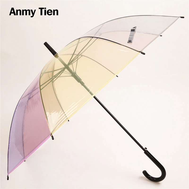 

Ladies Small Umbrella Rainbow Female Transparent Rain Waterproof Guarda Chuva Women Automatic Cute Pattern Umbrella Rain Gear