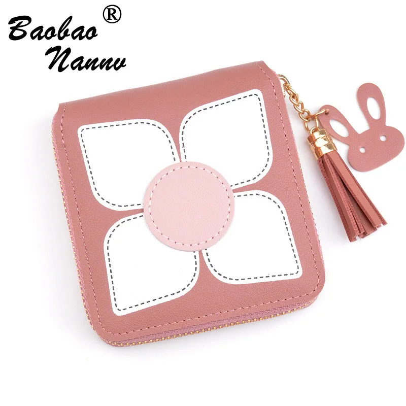 Новый Кошелек короткие женские кошельки кошелек на молнии модные с кисточками и