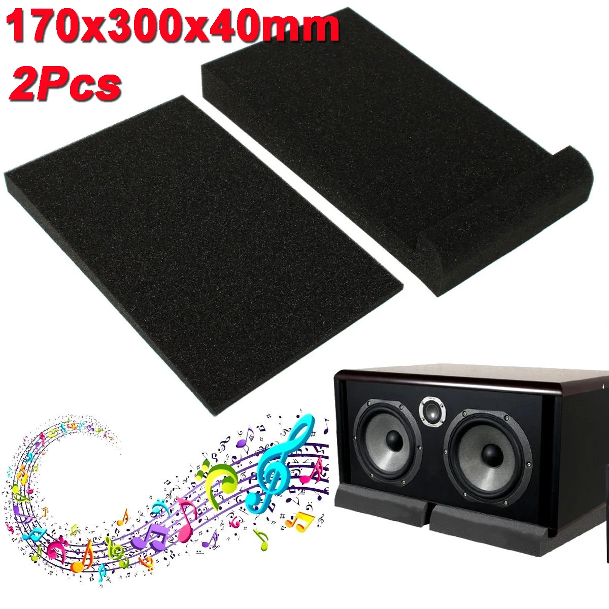 

1 Set Isolator Sponge Pad Sponge Studio Monitor Speaker Acoustic Isolation Foam Isolator Pads 30x17x4cm
