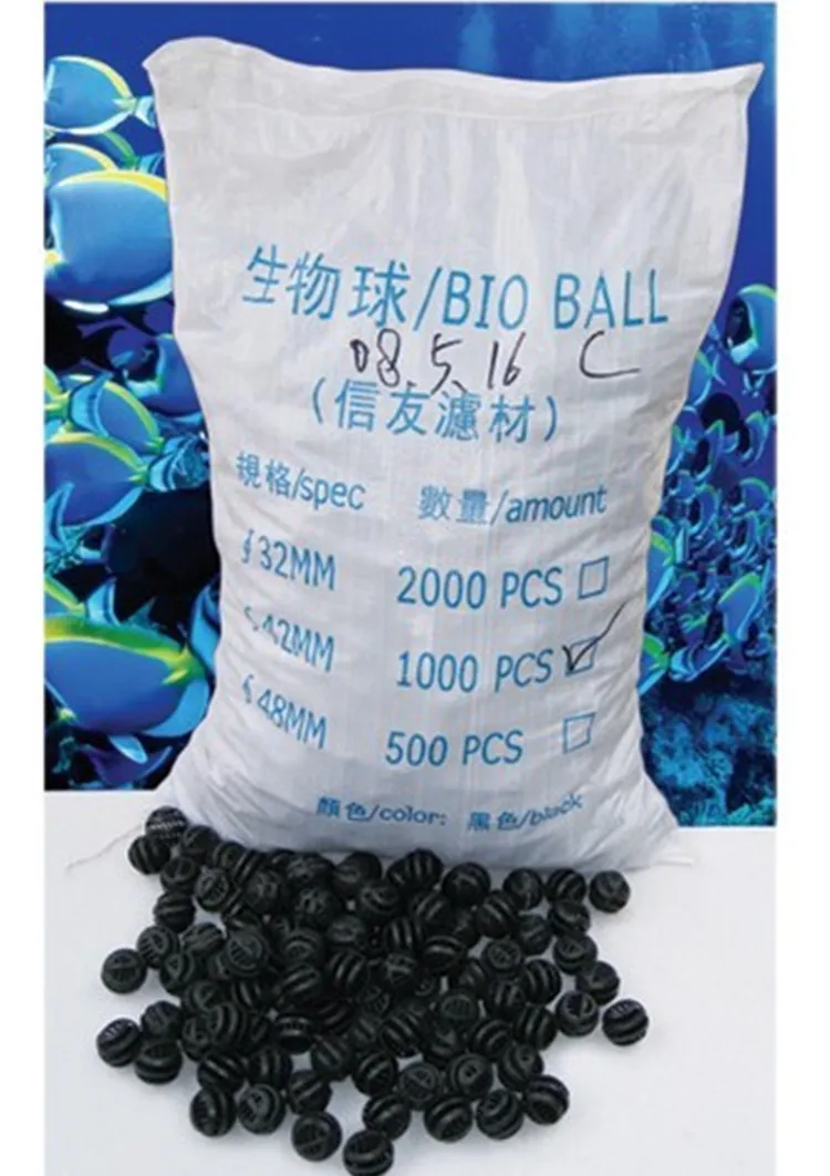 180pcs/bag 76mm Biological Bio Balls Filter Media with Sponge for Fish