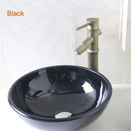 Высокая Класс черный мигающие звезды Цвет Ванная комната Ручная стирка раковины