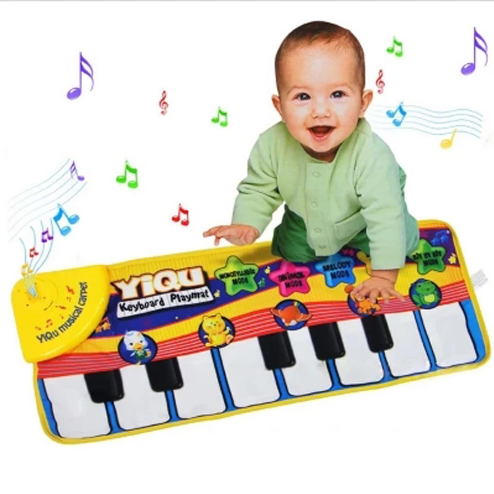 Детский музыкальный коврик пианино клавиатура сенсорная игра музыкальный ковер образовательная Рождественская игрушка подарок для малышей Дети ползать игровой коврик
