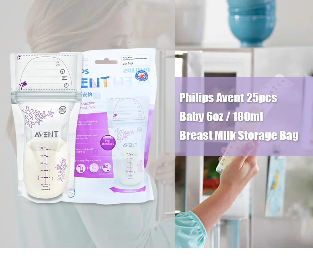 Philips Avent 25 шт 6 унций/180 мл грудное молоко емкость для порошка BPA бесплатно одноразовый практичный контейнер для заморозки молока сумки