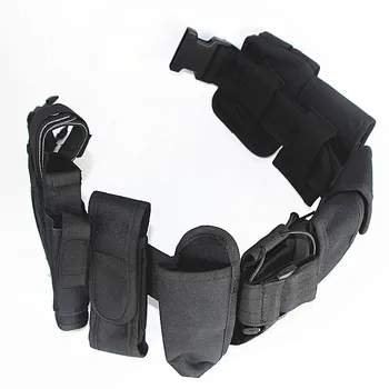 

10 IN 1 Tactical Multi-function Belt Military Army Combat Utility Kit Set Outdoor Flashlight Magazine Pouch Gun Holster Belt