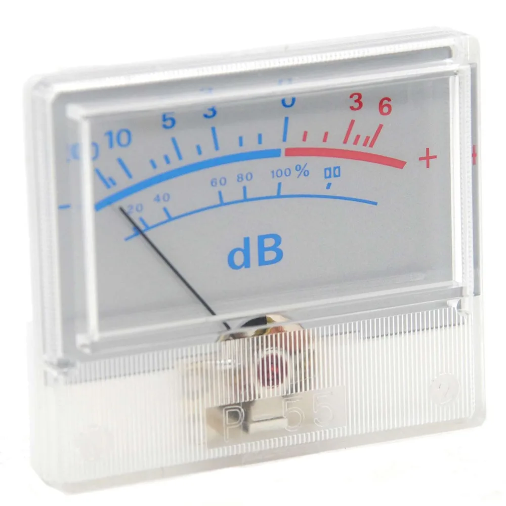 2pcs P-55 High-precision VU Meter Head Audio DB Level Meter Power Amplifier Tube DAC Pre-stage Power Sound Pressure Meter