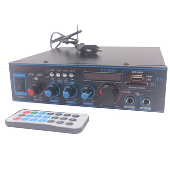 

AC 220V 12V Bluetooth Stereo Audio Power Amplifier microphone Reverberation plate Support FM TF Card U Disk Remote