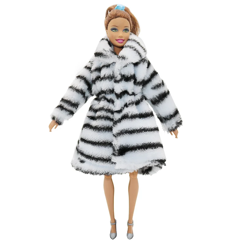 Оригинальные аксессуары пальто для Барби Леопард с принтом куклы одежда мода уличная Коллекция Аксессуары для Барби 7 цветов платье игрушка - Цвет: Zebra