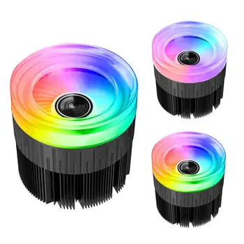 

RGB Light Changing Color PWM 4Pin Cooling Radiator Noiseless Computer CPU Fan Cooler