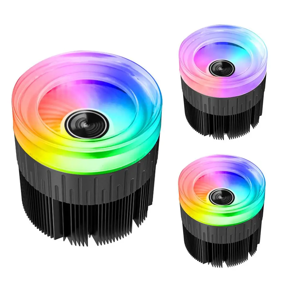 RGB ضوء تغيير اللون PWM 4Pin التبريد المبرد بلا ضجة الكمبيوتر وحدة المعالجة المركزية مروحة تبريد RGB ضوء تغيير اللون PWM 4Pin التبريد المبرد بلا ضجة الكمبيوتر وحدة المعالجة المركزية مروحة تبريد