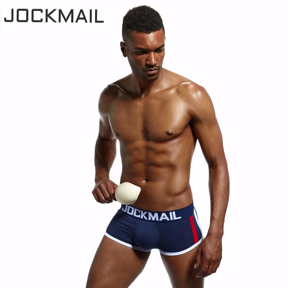 JOCKMAIL, 5 шт./лот усиление выпуклости, мужское нижнее белье, боксеры, шорты, сексуальные, пуш-ап, чашечки, мягкое, Гей Нижнее белье, мужские трусы, трусы