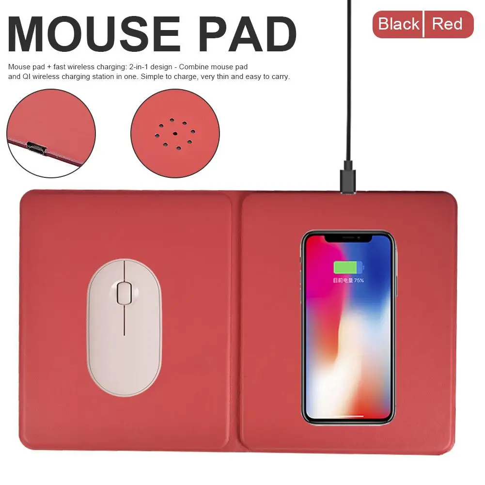 

2-in-1 Portable Wireless Chargering Mouse Pad 10W Foldable Fast Charger For Galaxy IPhone Note 5
