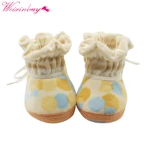 Хлопок теплый Средства ухода за кожей стоп детские противоскользящие solft дно удобные Обувь Новинка для новорожденных в горошек Зима теплая Сапоги и ботинки для девочек детские Обувь