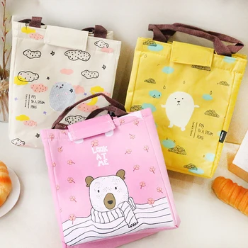 

Insulation Bag Lunch Box Bag Canvas Portable Aluminum Foil Thick Korean Female Insulation Handkerchief Lunch Storage Bag