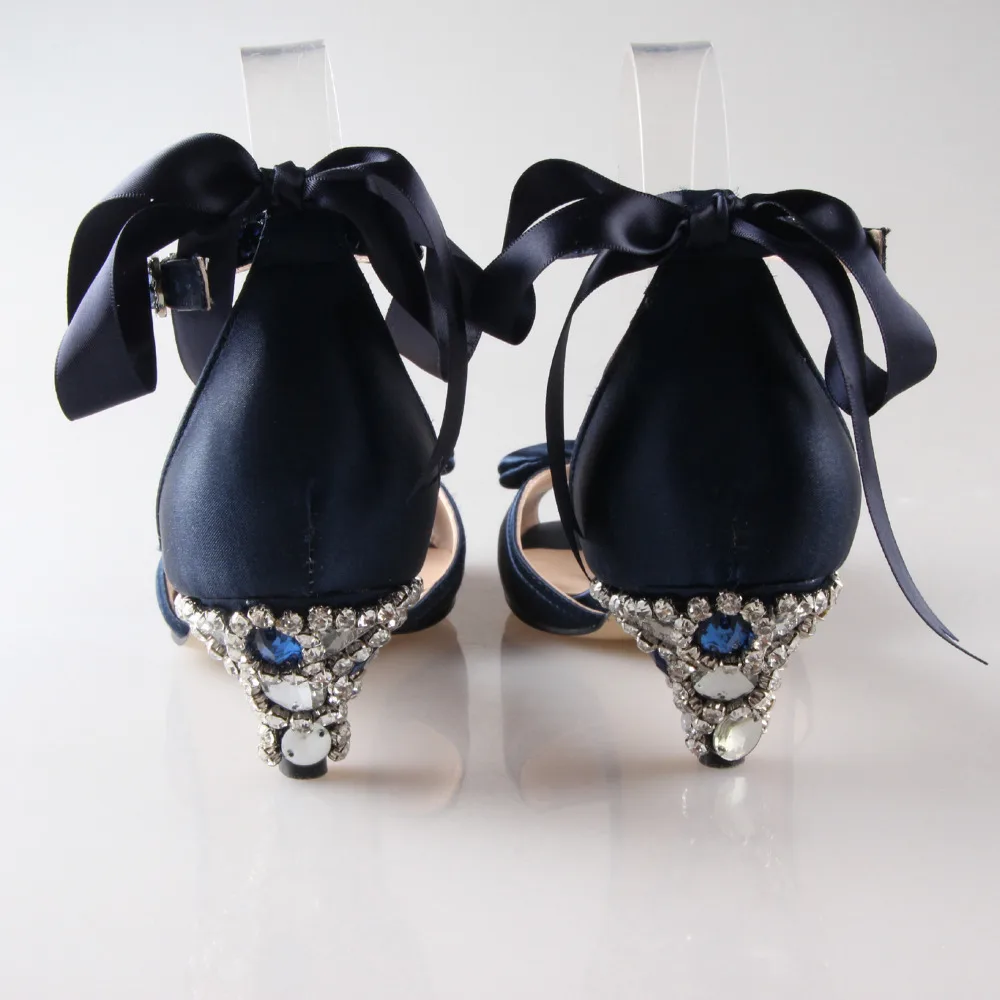 navy blue low heel dress shoes