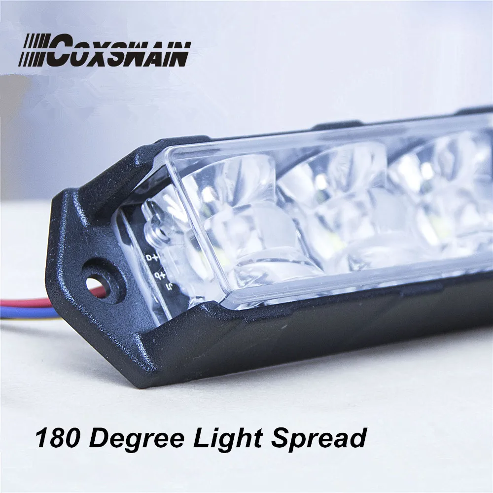 DUAL COLOR car LED warning lights LED Surface Mounting light, 6*1W LED 15 patterns car LED grill headlights (VS-938D)