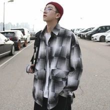 Plaid Vintage Shirts Mens Checkered Button Up Shirt Streetwear Korean Clothes Men Top Fashion Autumn Male Harajuku Dress Shirts Plaid Vintage Shirts Mens Checkered Button Up Shirt Streetwear Korean Clothes Men Top Fashion Autumn Male Harajuku Dress Shirts