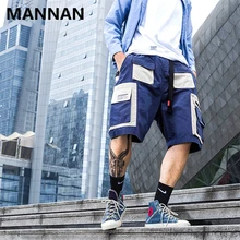 MANNAN мужские шорты Карго Цветные Лоскутные Летние повседневные до колен уличная хип хоп шорты мужские карманы короткие Jogger