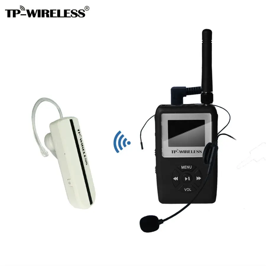 TP-WIRELESS UHF WTAG05 الصوت مرشد سياحي نظام لاسلكي نظام الترجمة مشبك الأذن استقبال 2 الارسال و N Rx و 2 ميكروفون