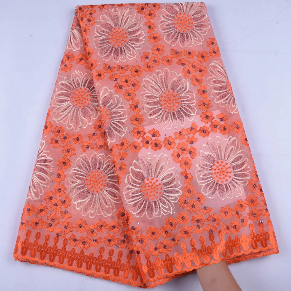 

Peach African Swiss Cotton Lace Fabrics For Sewing Dress Dry Lace For Men High Quality Swiss Voile Laces In Switzerland Y1666