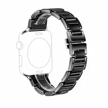 Ceramic Watchband for Apple Watch 38mm 42mm 40mm 44mm Stainless Steel Buckle Bracelet for Iwatch Series 4 3 2 1