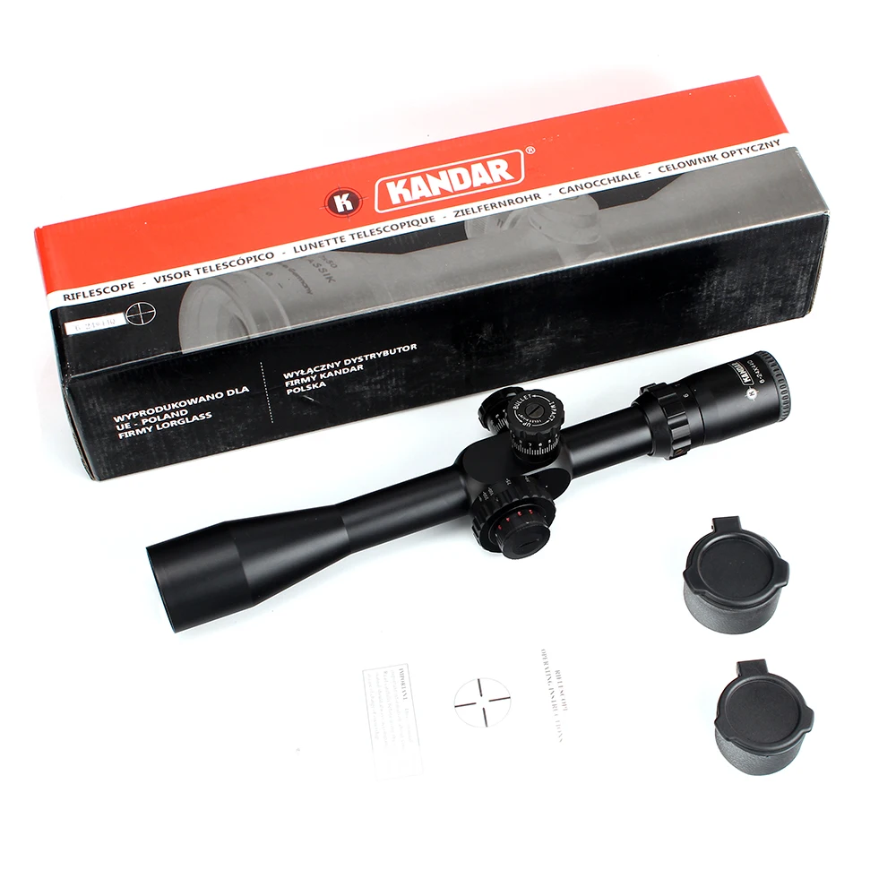KANDAR 6-24X44Q First Focal Plane Hunting Riflescopes Side Parallax Mil Dot Illuminated Glass Etched Reticle Turrets Reset Scope (5)