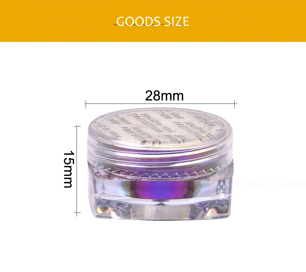 WUF 1 Box 0.3g Chameleon Mirror Nail Glitters Powder DIY Nail Chrome Pigment Dust Manicure Nail Art Decoration Tools