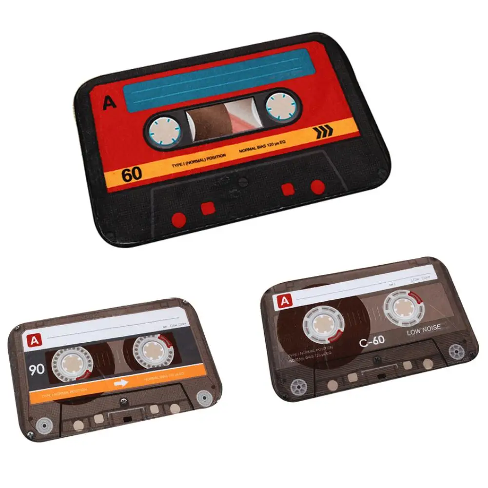 

hot!40 x 60cm Retro Creative Cassette Doormat Kitchen Bathroom Entrance Welcome Mat Home Textile