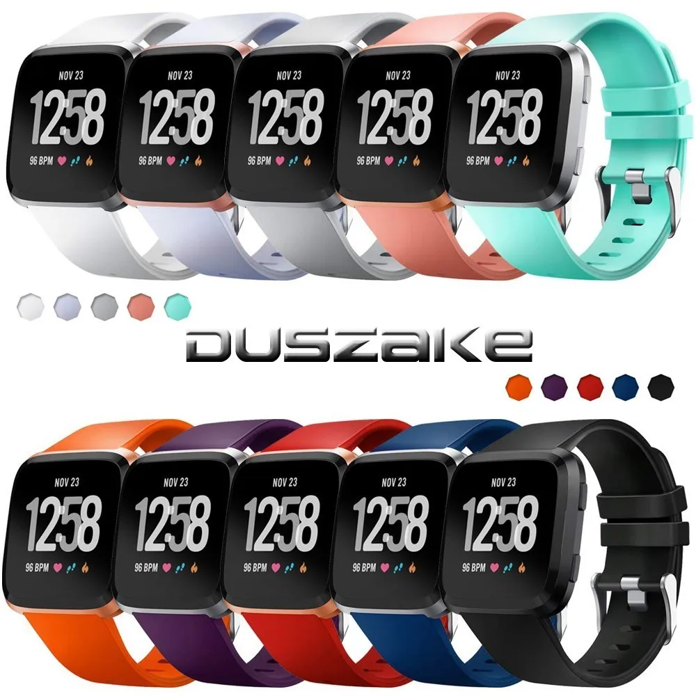 Мягкий ремешок Duszake для Fitbit Versa сменный силиконовый спортивных умных часов фитнес