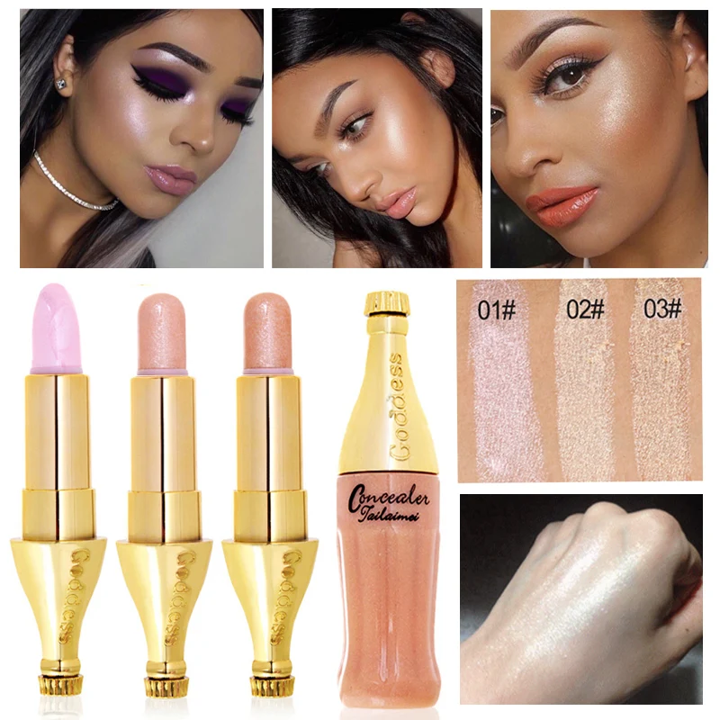 

2017 New Brand Makeup For Women Glitter Color Cosmetic 1PC Waterproof Face Brighten Contouring Makeup Highlighter Shimmer Stick