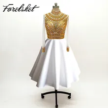 Изготовленные на заказ кружевные платья с длинными рукавами для выпускного вечера белое и Золотое вечернее платье блестящее платье для выпускного вечера