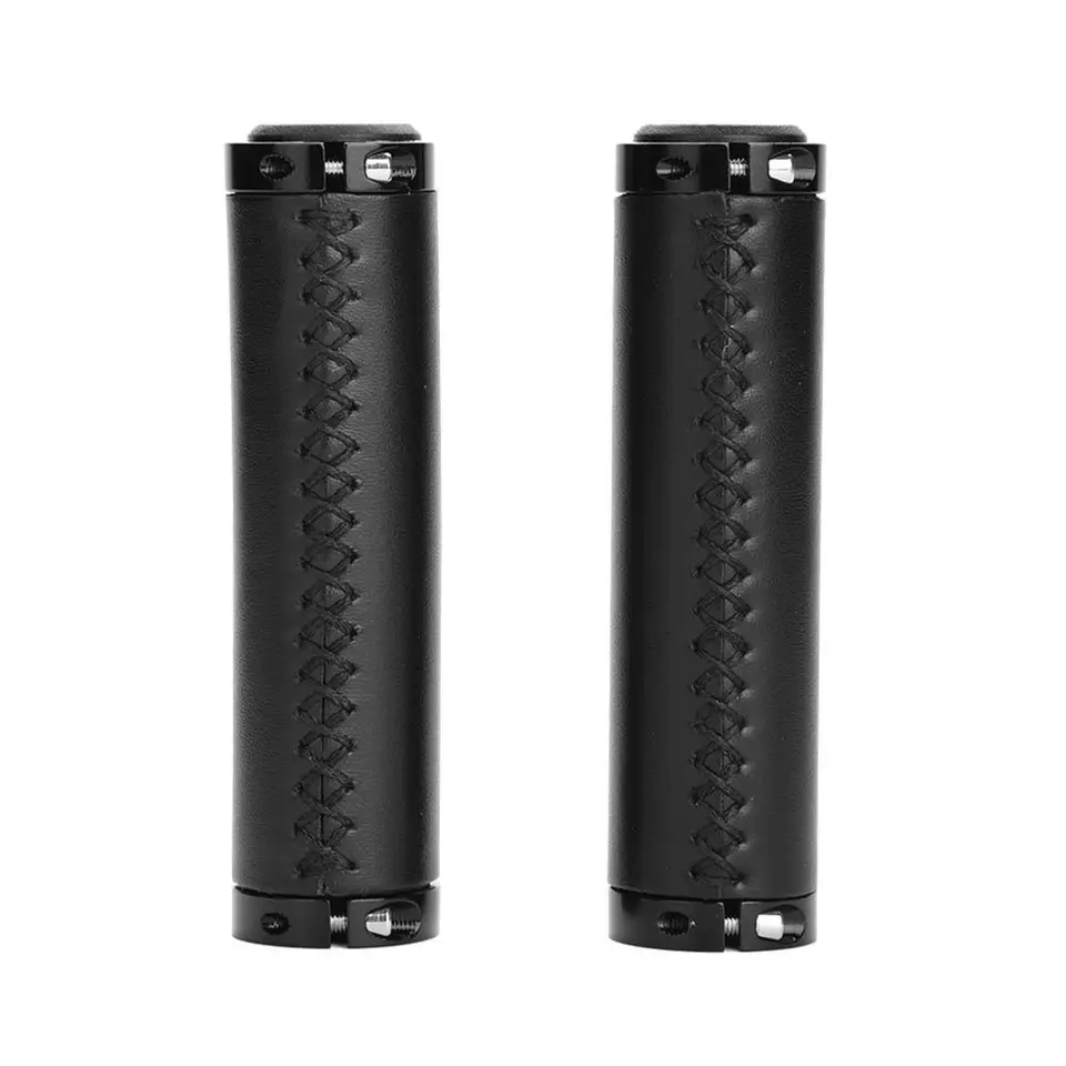 1 Pair Retro PU Leather Bicycle Handlebar Bike Handle Covers Grips Accessories