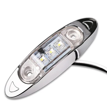 

White Side Marker Lights LED Set Clearance Trailer Lamps Bulbs Waterproof
