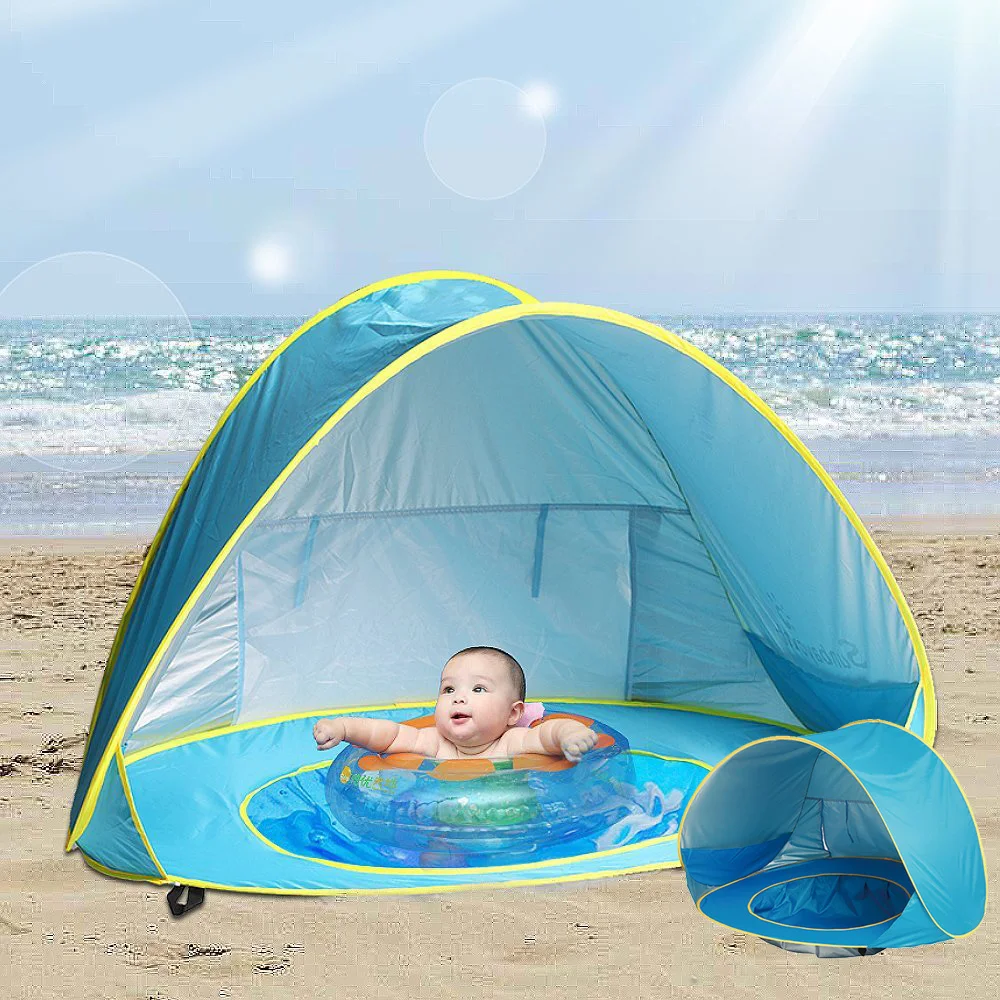 Tente De Plage Etanche Pour Bebe Auvent D Exterieur Abri Solaire Avec Piscine Pare Soleil De Camping Pour Enfants Jouets De Plage Aliexpress