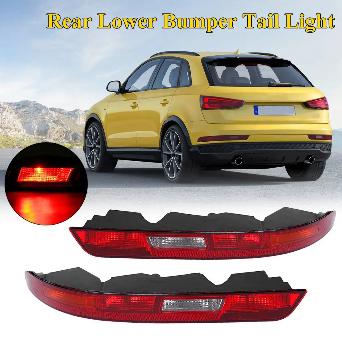 

For AUDI Q3 2016 2017 2018 New Left/Right Rear Lower Bumper Fog Light Tail Lights Red Side Tail Light Lower Bumper Tail Lamp