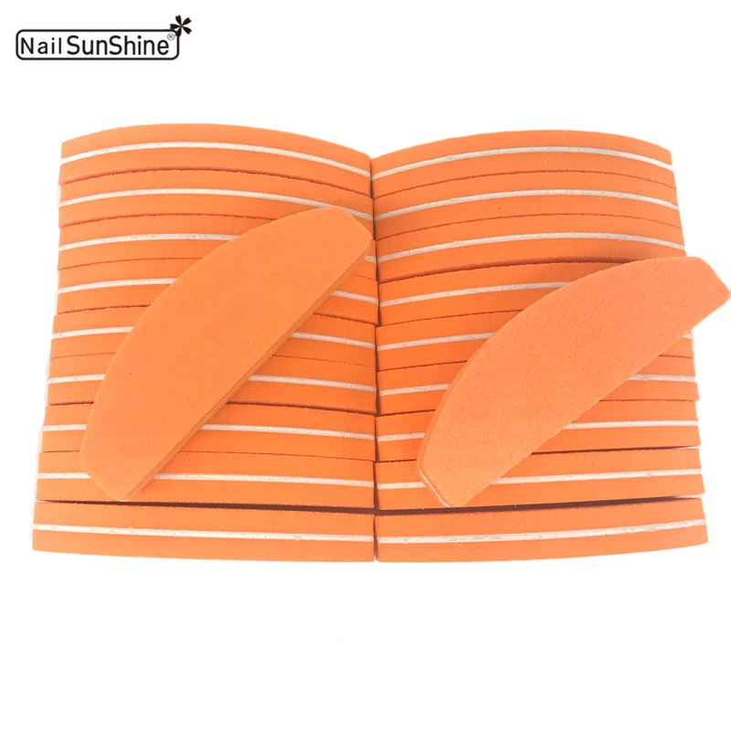 

20pcs Sponge Nail Files Sandpaper File Buffs For Nail Moon Design 100/180 Sanding Foam Emery Board Polisher Buffer Lime Ongle