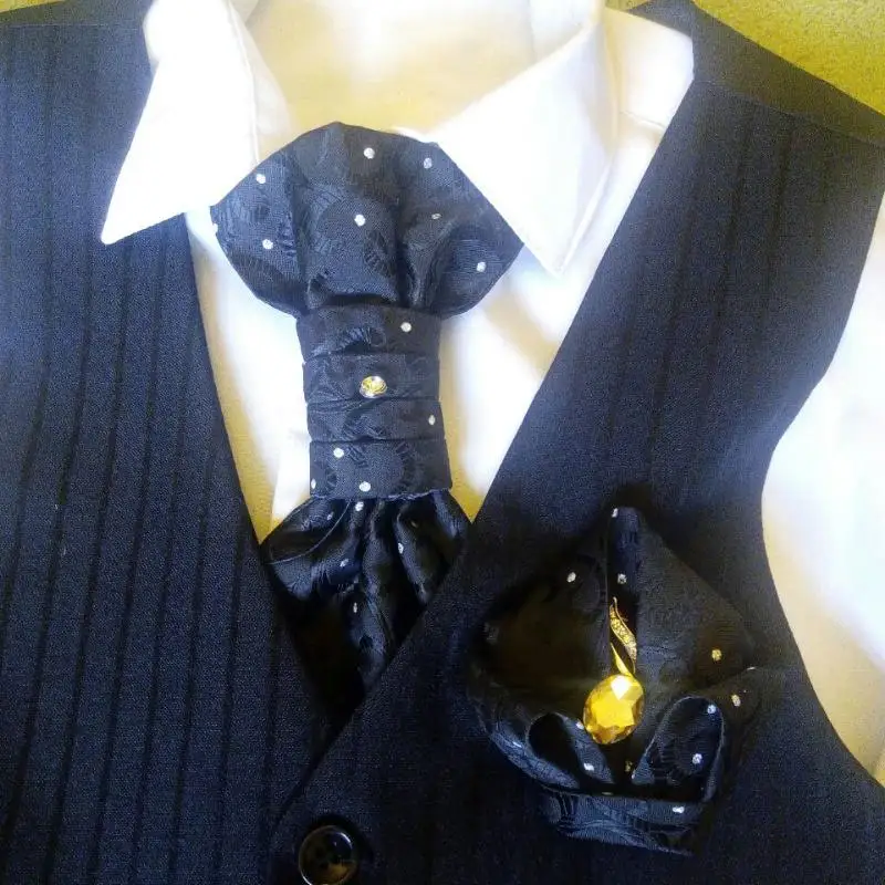 Модный мужской шейный галстук набор аскотский галстук Карманный платок квадратный