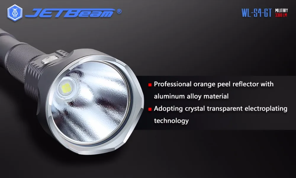 JETBeam wl-s4-gt Охота свет CREE xhp70 LED max.3300 люмен луч расстоянии 400 м тактический фонарик для Спорт на открытом воздухе