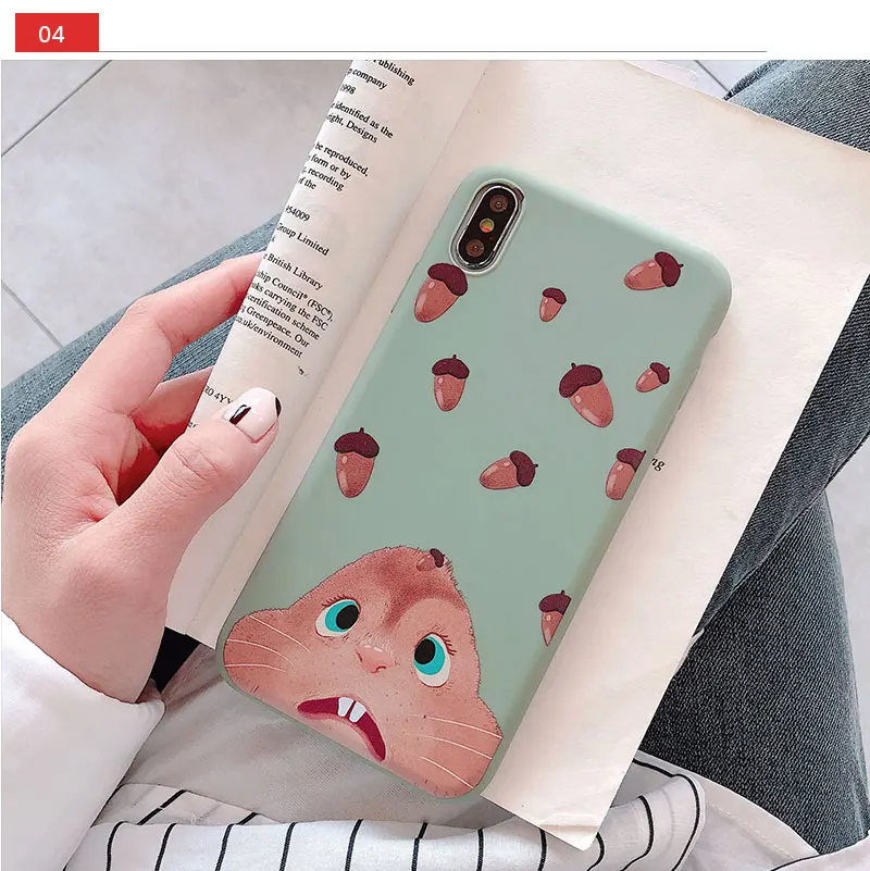 Matte Squirrel Phone Case For iPhone 6 7 8 Plus Case Cover Silicone Phone Cases For X XS 8Plus 10 XR Max 6s Cases Capinha Shell  (8)