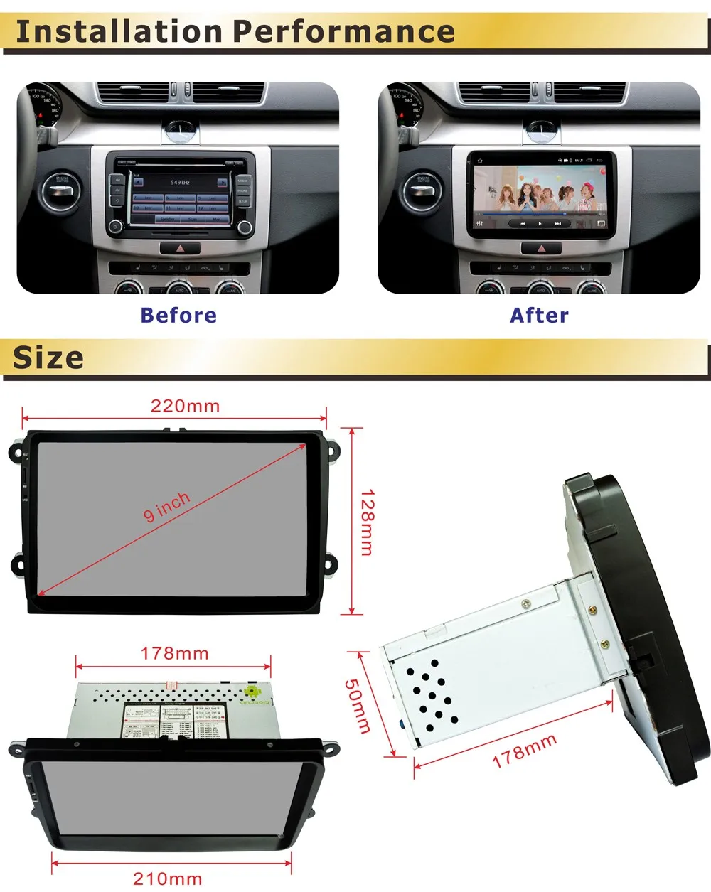 Perfect 1 din 9" Android Quad Core Car DVD For VW Passat Golf MK5 MK6 Jetta Polo Touran Sharan Car Radio stereo Navi canbus Bluetooth 10
