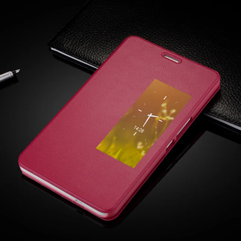 Умный флип-чехол для huawei honor X2 MediaPad X2, откидной Чехол из искусственной кожи, чехол с умным окном, 7,0 дюймов, чехол - Цвет: Red